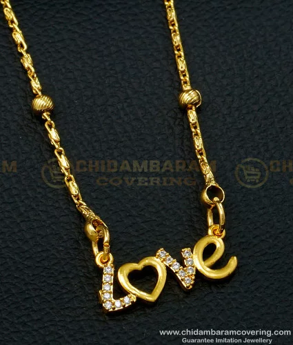 Designer gold chain with on sale pendant